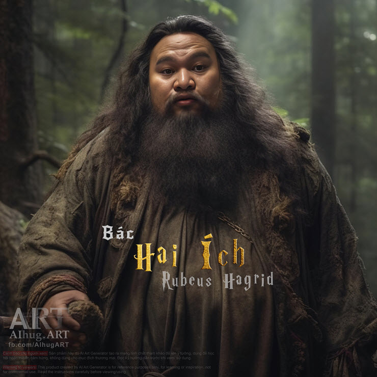 Nghệ sĩ hài Vinh Râu có vẻ rất hợp với vai bác Hai Ích (Hagrid).