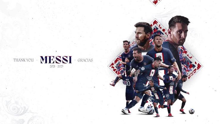 Hình ảnh tri ân của PSG với Messi