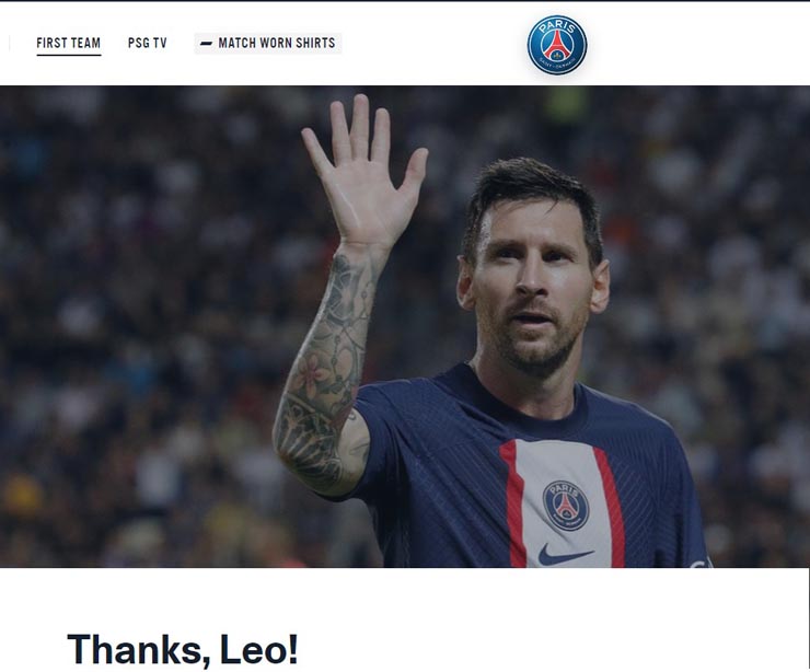 Trang chủ PSG thông báo chia tay Messi