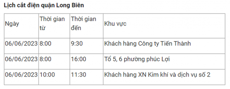 Lịch cắt điện Hà Nội hôm nay 6/6: Nhiều khu vực mất điện từ 6-8 tiếng - 5