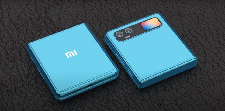 Mẫu concept về một chiếc điện thoại gập vỏ sò của Xiaomi.