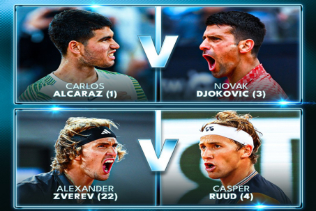 Nhận định bán kết Roland Garros: Djokovic đại chiến Alcaraz, Ruud đấu Zverev