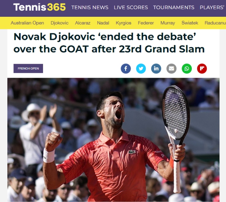 Giới truyền thông cho rằng những ttranh luận về Federer, Nadal, Djokovic đã đi đến hồi kết sau Roland Garros 2023