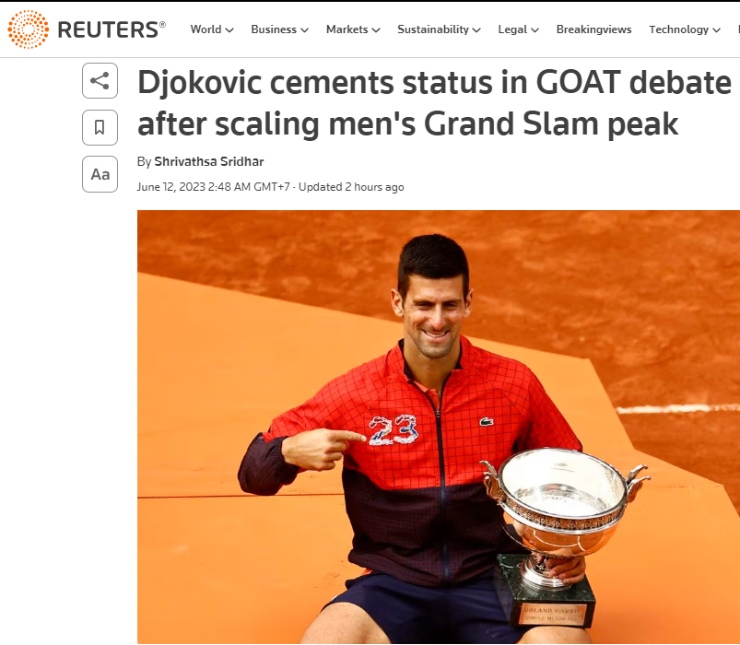 Djokovic chính thức định đoạt cuộc đua vĩ đại với Federer và Nadal