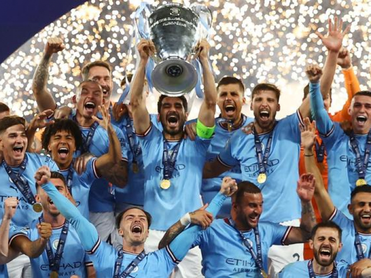 Man City vô địch Cúp C1, vẫn lo vào bảng "tử thần" giống MU mùa tới