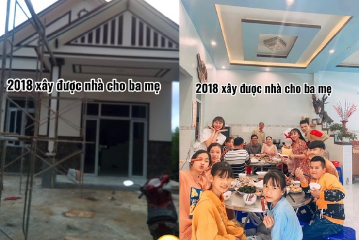 Trước đó cô cũng xây nhà cho bố mẹ ở quê