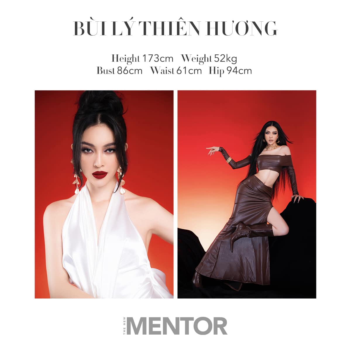 Thiên Hương là chân dài dẫn đầu bình chọn tại The New Mentor khi có 13 nghìn lượt thích và thu hút hàng nghìn lượt tương tác từ người hâm mộ.