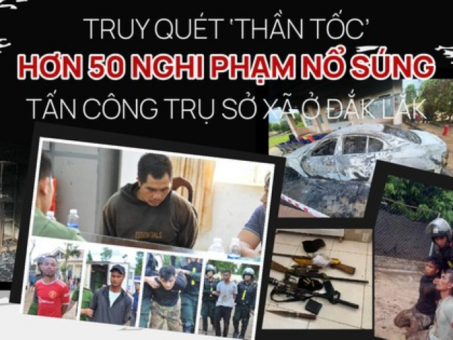 Truy quét ‘thần tốc’ hơn 50 nghi phạm nổ súng tấn công trụ sở xã ở Đắk Lắk