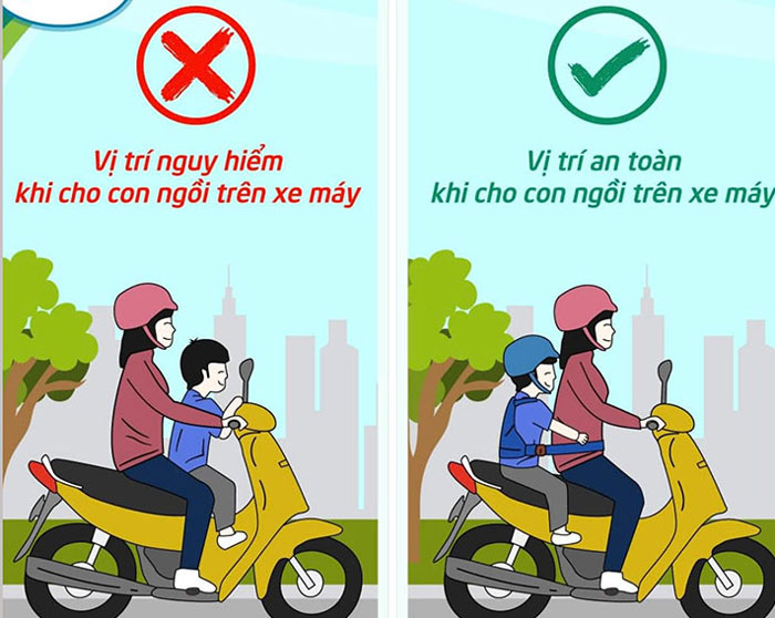 Trẻ cấp cứu vì phụ huynh để con ngồi trước xe máy - 1