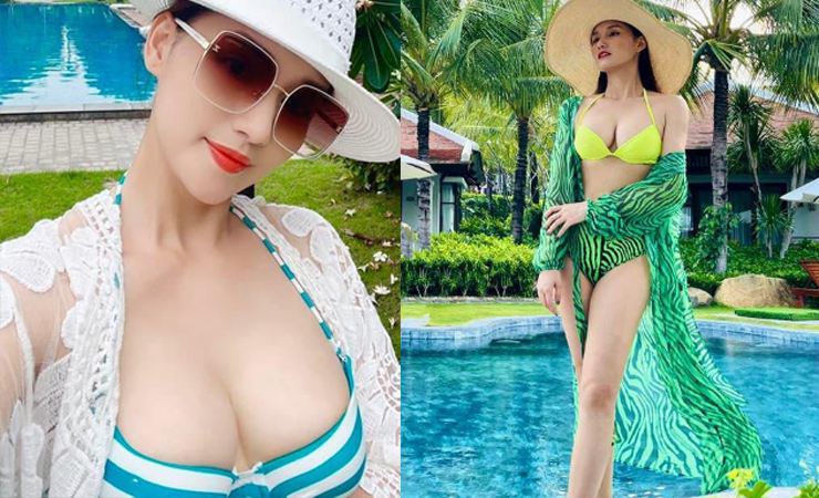 Người đẹp vẫn thường hay diện áo khoác mỏng mỗi khi lên đồ bikini hai mảnh.
