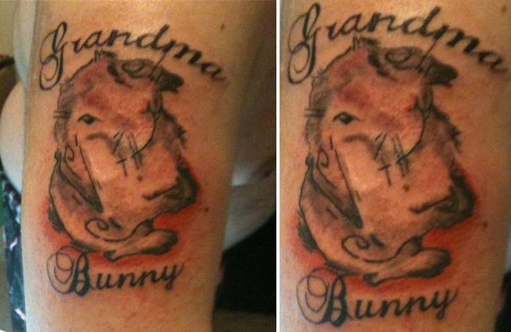 “Grandma Bunny” thực sự là một chú thỏ, nhưng hình xăm trông khó hiểu đến mức bạn không thể nhìn thấy nó ngay lập tức.
