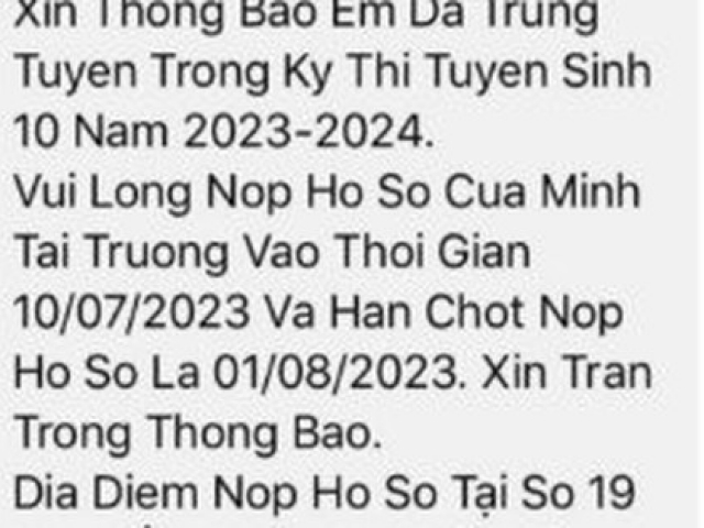 TP HCM: Xuất hiện trò lừa đảo thông báo trúng tuyển lớp 10