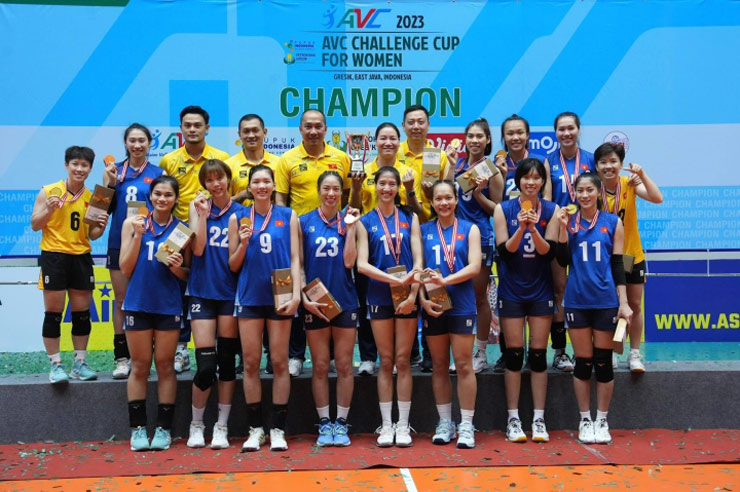 ĐT bóng chuyền nữ Việt Nam thắng Indonesia kịch tính, vô địch AVC Challenge Cup - 3