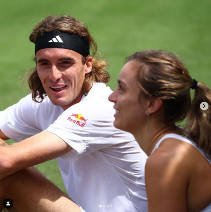 Tsitsipas và Badosa đang tập cùng nhau chuẩn bị cho Wimbledon