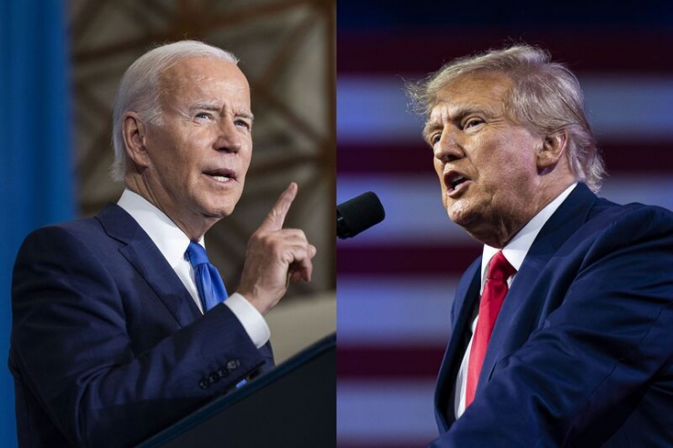 Tổng thống Mỹ Joe Biden và cựu Tổng thống Mỹ Donald Trump. Ảnh: BLOOMBERG