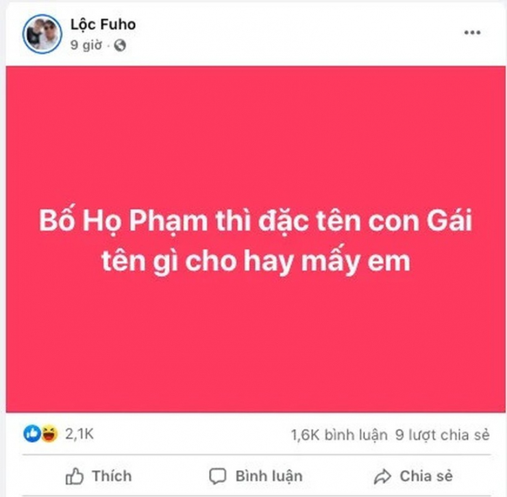 Lộc Fuho lên mạng nhờ đặt tên con và cái kết - 5