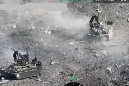 Ukraine đăng video lần đầu phá hủy robot chiến đấu của Nga gần Avdiivka