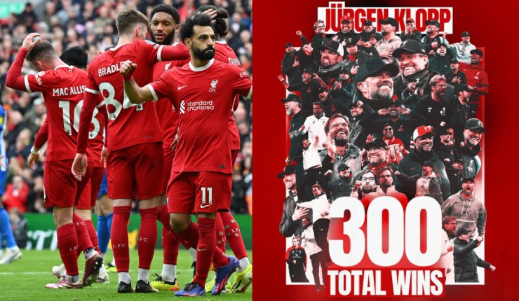 Liverpool cán mốc 300 trận thắng dưới thời Klopp, đồng thời giành lợi thế trong cuộc đua vô địch Ngoại hạng Anh