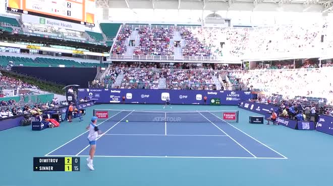 Video tennis Sinner - Dimitrov: Áp đảo toàn tập, lên ngôi thuyết phục (Chung kết Miami Open)