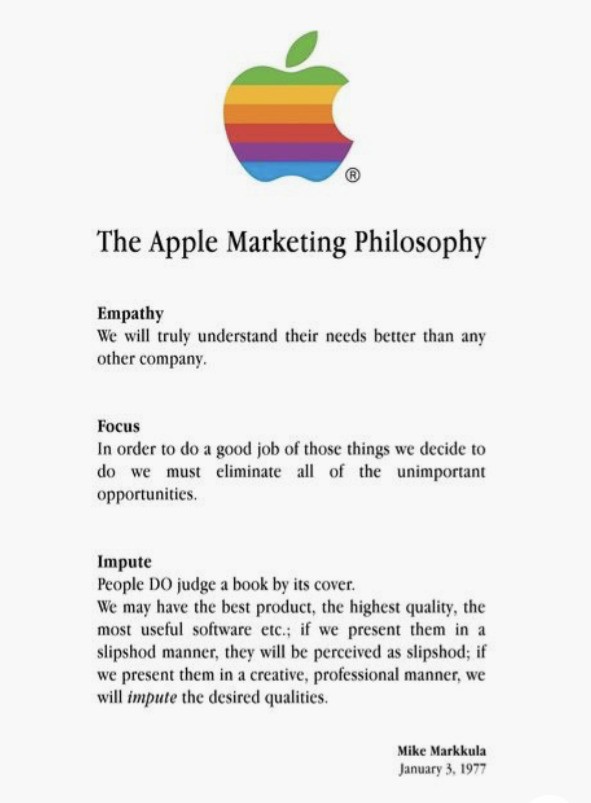 Apple's marketing philosophy is quite simple.