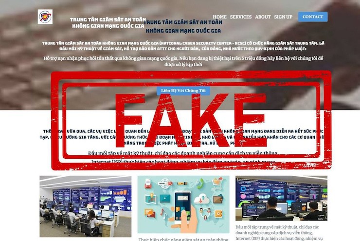Trang web giả mạo&nbsp;NCSC.