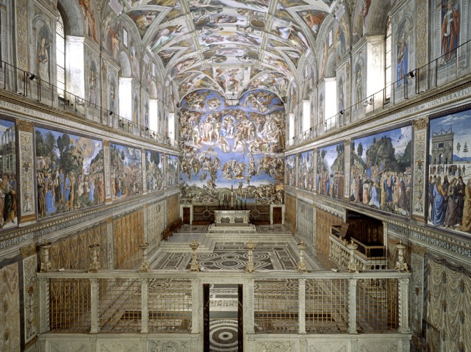 Bên trong nhà nguyện Sistine. Ảnh: Website bảo tàng Vatican