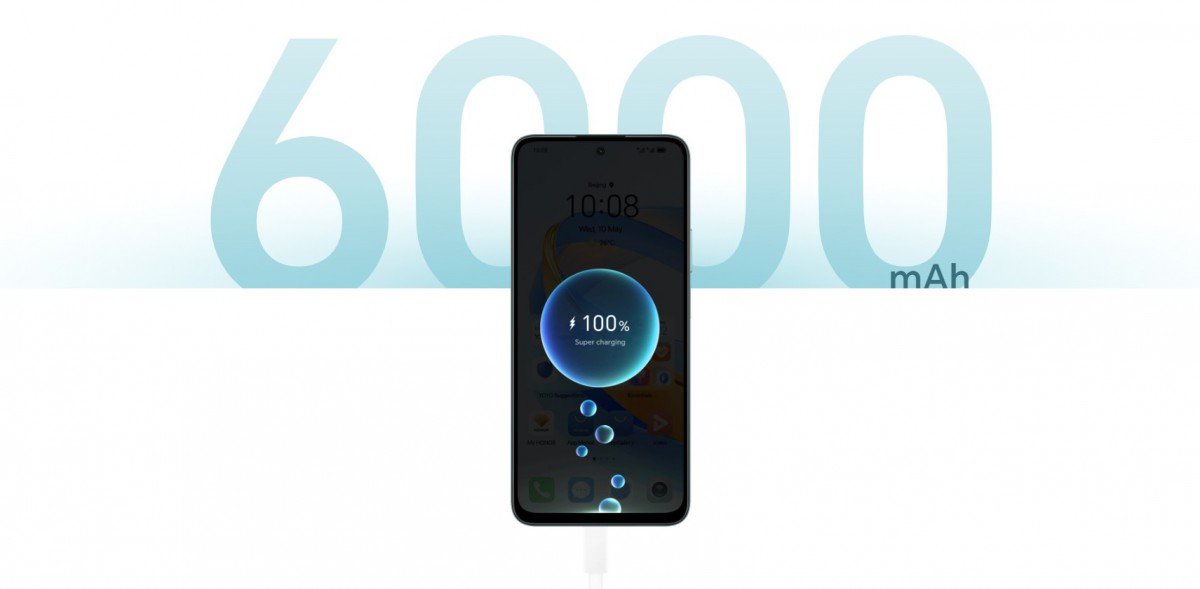 Chiếc smartphone tầm trung của Honor có pin 6.000 mAh.