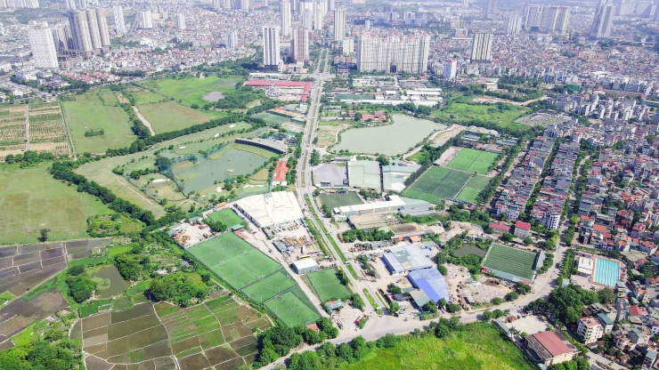 Công viên Văn hóa vui chơi giải trí, thể thao Hà Đông (95 ha, quận Hà Đông) đang tổ chức thi tuyển kiến trúc sau khi thành phố công bố quy hoạch chi tiết năm 2023. Ảnh chụp vào tháng 6-2022