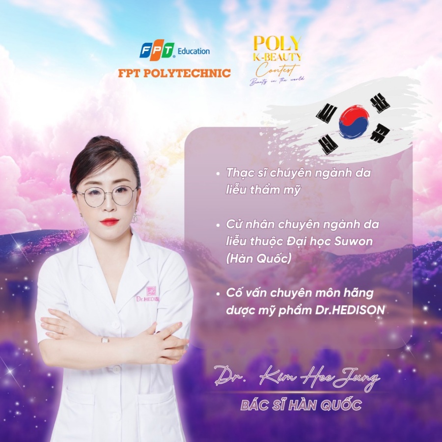 Kim Hee Jung, Cố vấn chuyên môn hãng dược mỹ phẩm Dr.HEDISON (Ảnh: BTC cuộc thi Poly K-Beauty Contest)