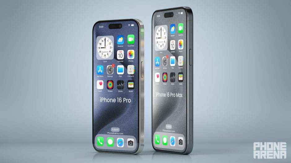 Ảnh concept iPhone 16 Pro và iPhone 16 Pro Max.