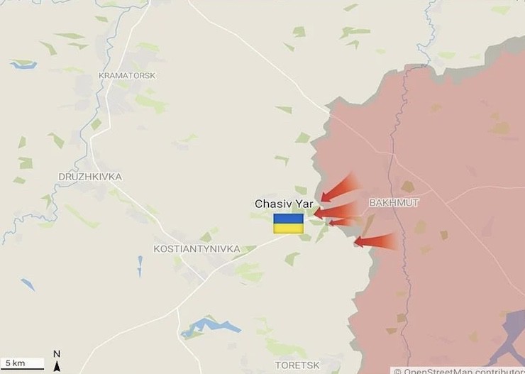 Thành phố Chasov Yar (tên gọi khác: Chasiv Yar) đang là một trong những mục tiêu tiến công hàng đầu của Nga ở vùng Donetsk, miền đông Ukraine.