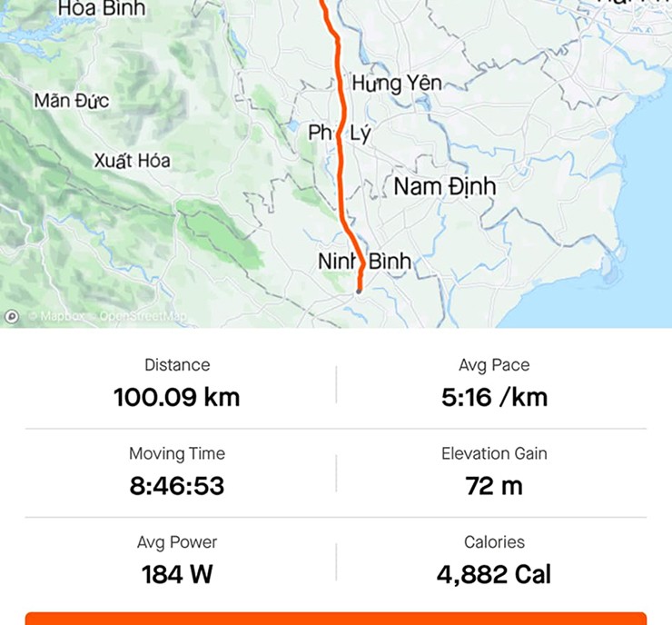 Văn Long hoàn thành 100 km đầu tiên với thông số đáng nể