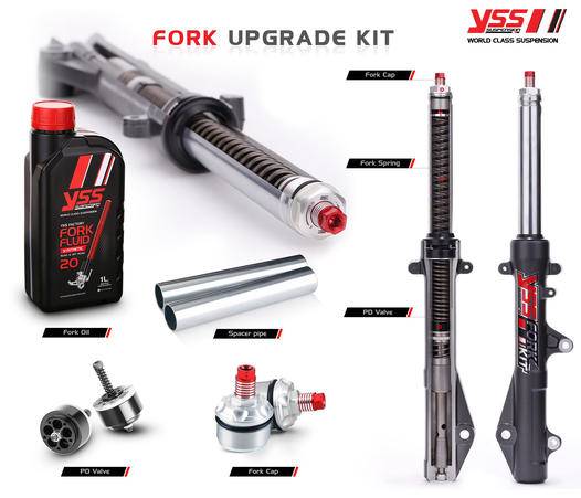 Chi tiết bộ nâng cấp phuộc trước YSS Fork Upgrade Kit