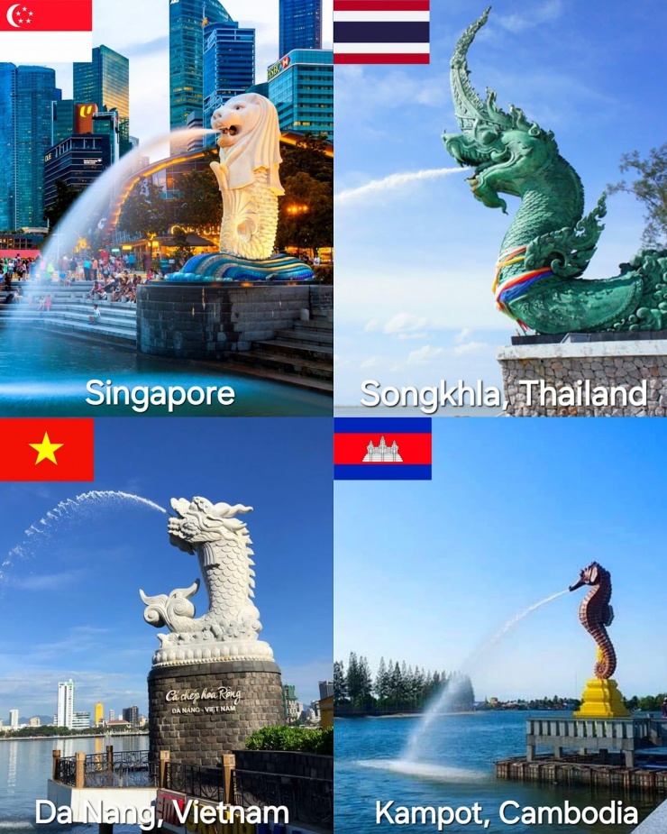 Dân mạng đặt lên bàn cân tứ đại đài phun ở Đông Nam Á. Ảnh: ASEAN Skyline.