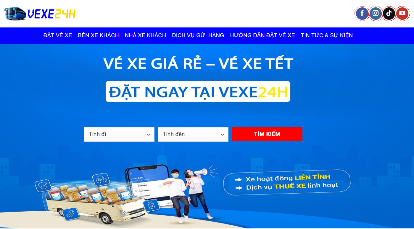 Đặt vé xe khách online nhanh chóng tại Vexe24h - 1