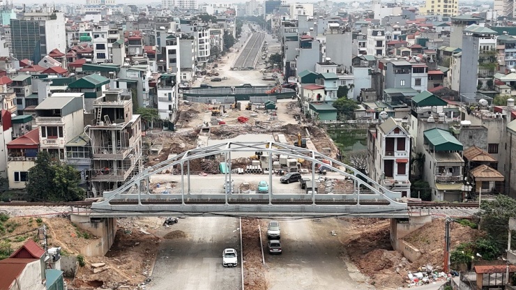 Đoạn nối giữa đường Ngọc Lâm và đường Nguyễn Văn Cừ, công tác giải phóng mặt bằng đã hoàn tất.