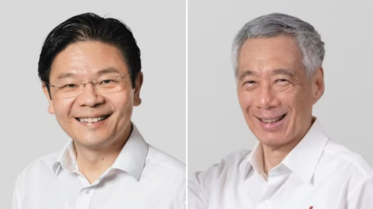 Thủ tướng Singapore Lý Hiển Long (phải) và Phó Thủ tướng Singapore Lawrence Wong (trái). Ảnh: PEOPLE'S ACTION PARTY