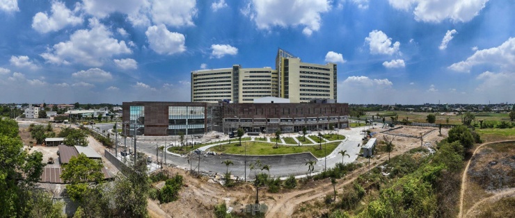 Dự án Bệnh viện Đa khoa khu vực Củ Chi có 13 tầng, 1 tầng hầm, tổng diện tích sàn là 80.980 m2.