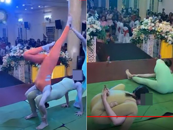 Màn trình diễn yoga trên sân khấu cưới từng khiến dân tình xôn xao