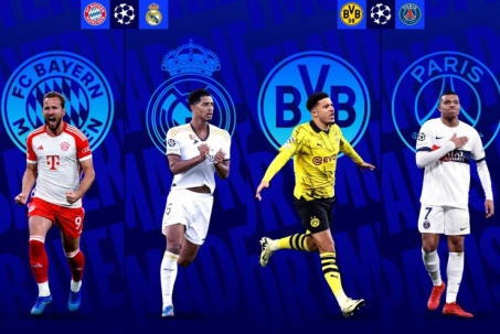 4 anh hào bán kết Cúp C1: Nảy lửa Bayern Munich - Real Madrid, PSG tái đấu Dortmund