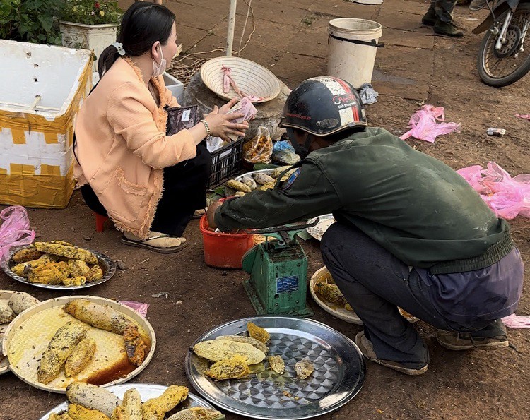 Anh Thành có 10 điểm thu mua mật ong ruồi khắp Đắk Lắk và Đắk Nông. (Ảnh: Duy Thành).