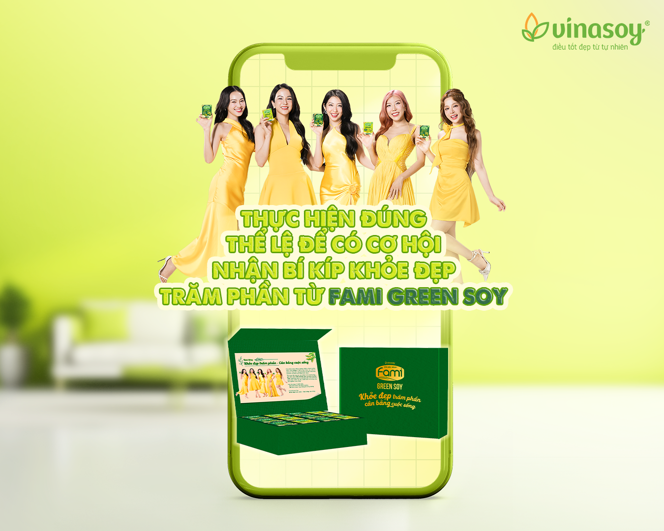 Đại sứ thương hiệu của Fami Green Soy - 5 chị đẹp nhóm LUNAS đồng hành cùng Vinasoy gửi đến người tiêu dùng những phần quà đặc biệt chỉ có trong chương trình.