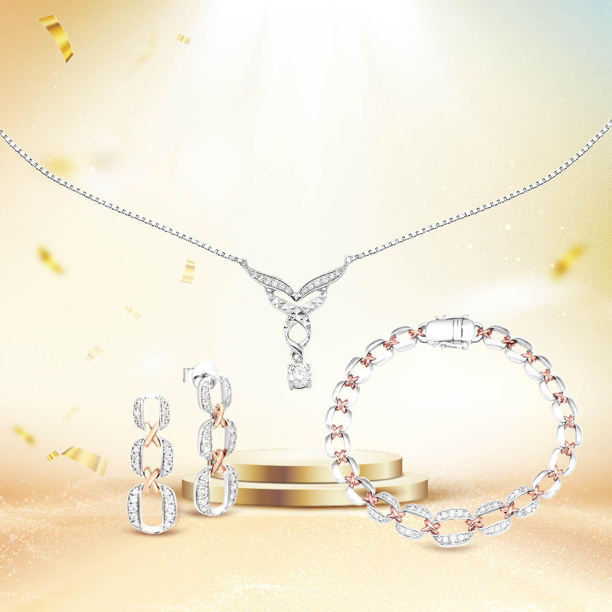 Bộ trang sức Timeless Diamond chính là món quà đặc biệt từ PNJ dành tặng khách hàng, với hy vọng có thể lan tỏa cảm hứng và tạo động lực để mỗi người thêm tự tin và tiếp tục làm đẹp cho bản thân, cuộc sống và xã hội.