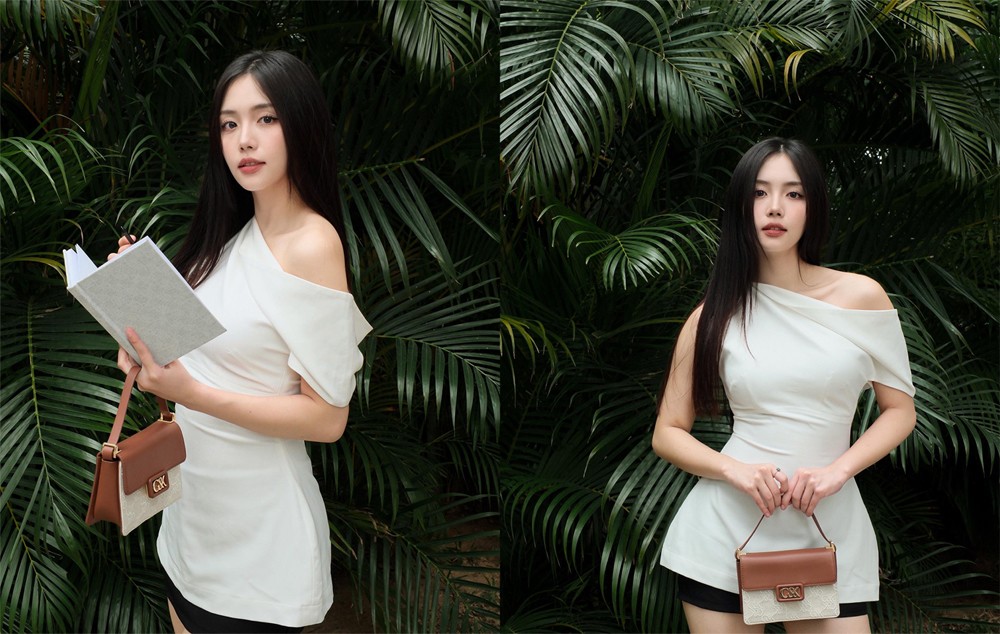 Mai Chen tự tin khoe sắc với chiếc túi xách họa tiết monogram độc quyền của thương hiệu