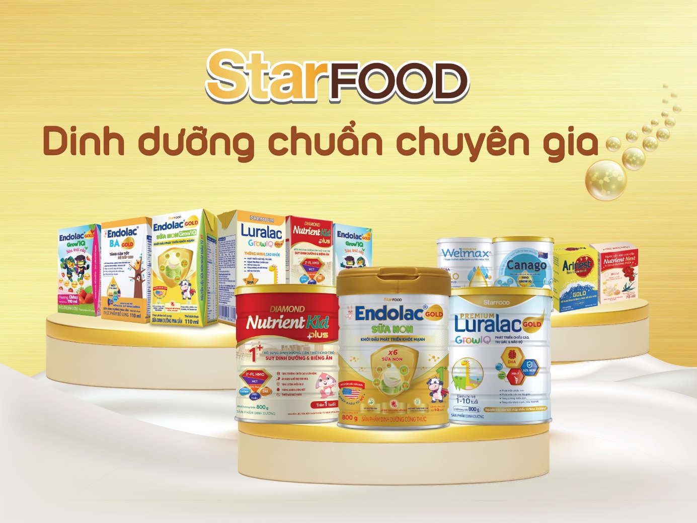 Bộ sản phẩm dinh dưỡng của StarFOOD dành cho mọi lứa tuổi