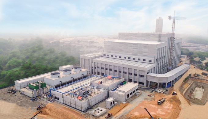 Nhà máy điện rác Seraphin Xuân Sơn, thị xã Sơn Tây sẽ vận hành thử vào tháng 5. Ảnh: Võ Hải