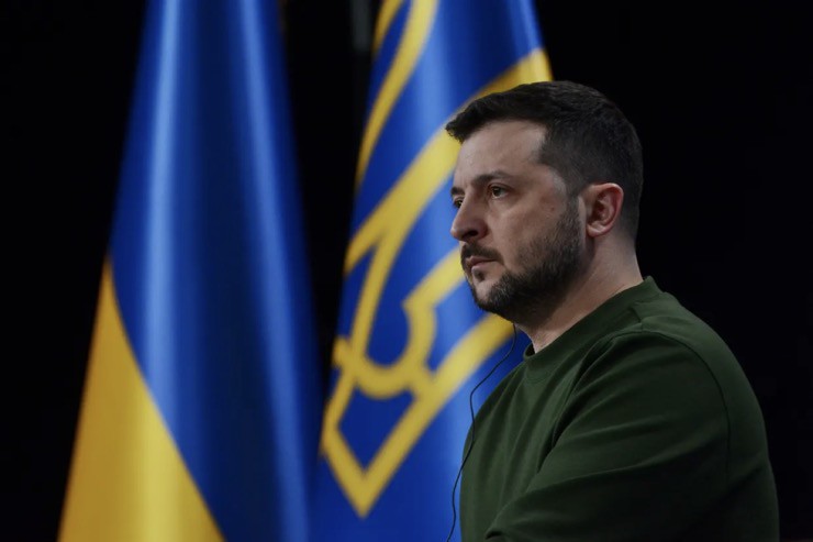 Tổng thống Ukraine Voloydmyr Zelensky tham dự một sự kiện ở Kiev hôm 25/2/2024.