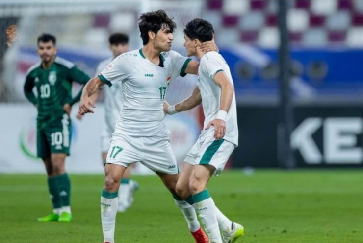 Mustafa Saadoun (17) góp một bàn trong chiến thắng 2-1 của Iraq trước Saudi Arabia. Ảnh: AFC