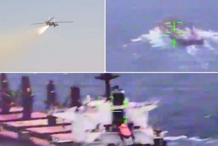 Houthi lần đầu tung video góc nhìn thứ nhất quay cảnh UAV đâm vào đài chỉ huy tàu hàng ở Biển Đỏ