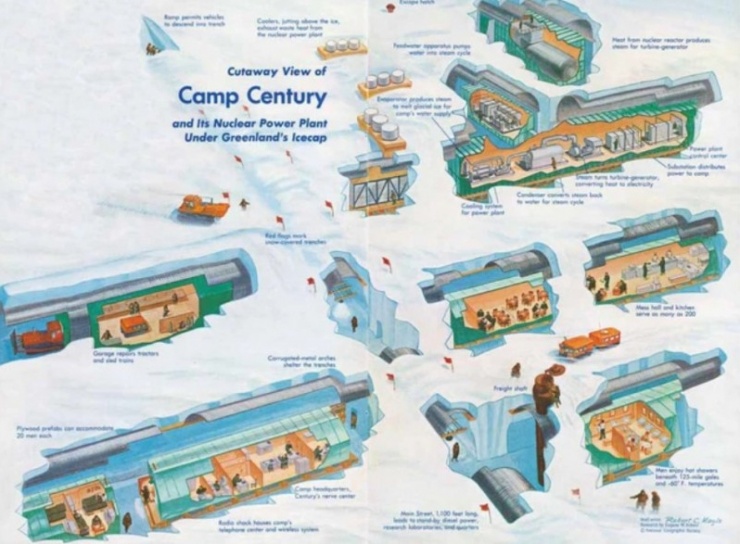 Bên ngoài Camp Century ngụy trang như một thị trấn với khu dân cư, trường học, bệnh viện.